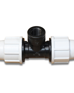 T-Stück PP 20mm x 1/2" IG 20mm PN16 f/PE-Rohr